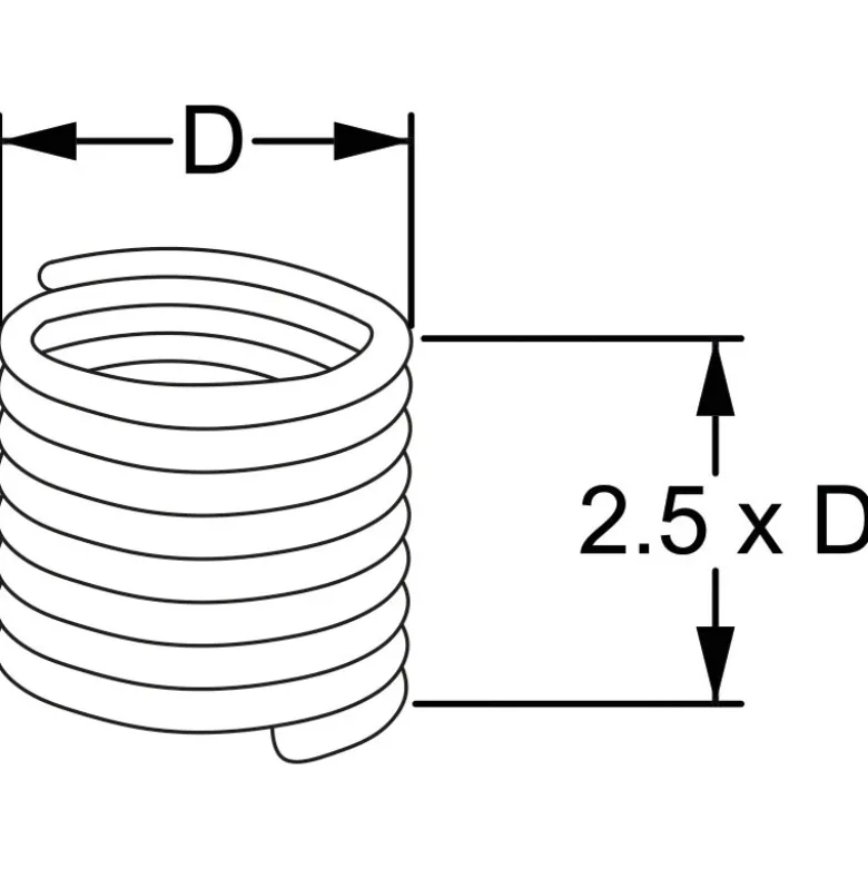 INSERTO FILETTATO INOX H=2,5XD