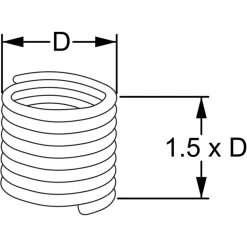 INSERTO FILETTATO INOX UNF H=1,5XD