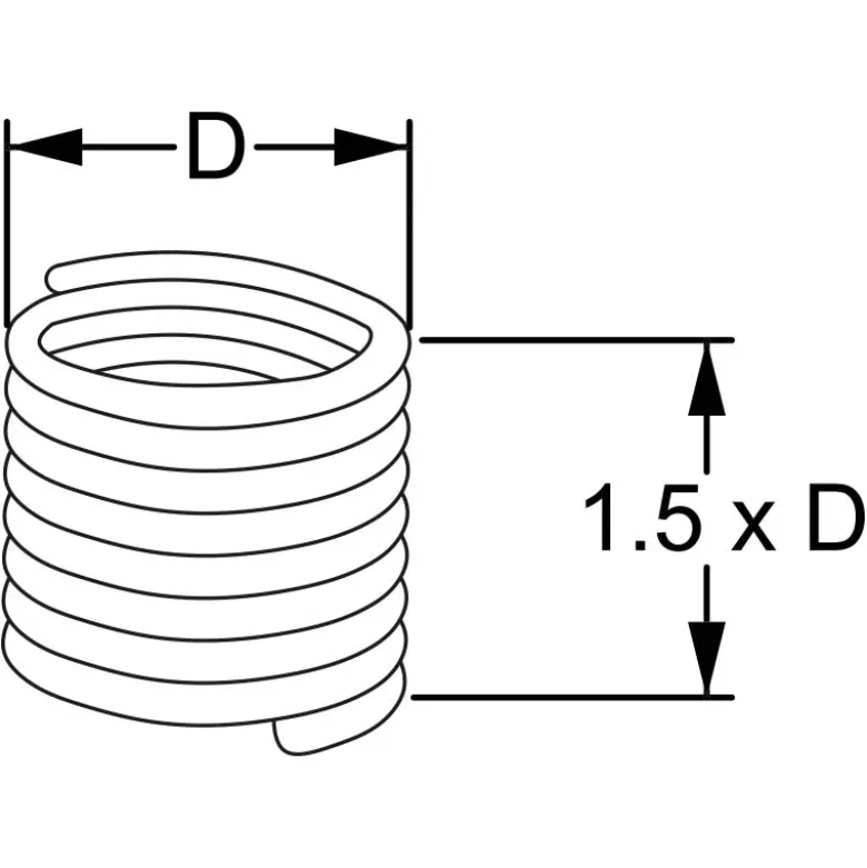 INSERTO FILETTATO INOX UNF H=1,5XD