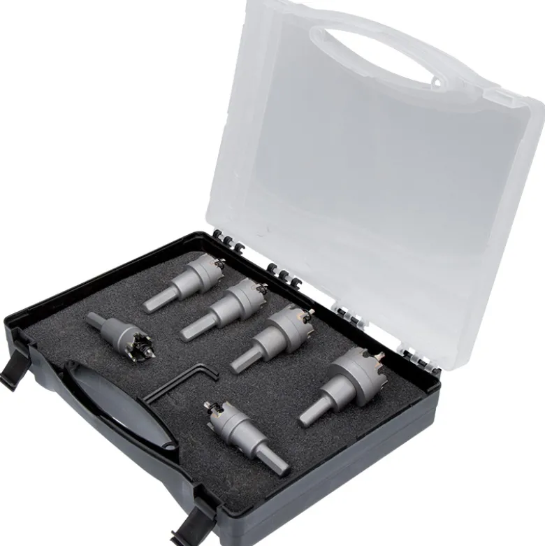 SET SEGHE A TAZZA CON INSERTI IN METALLO DURO